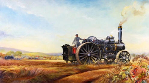 Máquina de vapor aplicada a las labores agrícolas