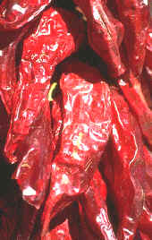 Izquierda, guindillas desecadas preparadas para su almacenamiento; derecha, disposición interna del tabique con sus semillas