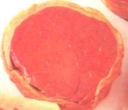 Carne de cuartos traseros, parte superior de la cadera o tapa y la cadera