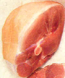 Medio jamón, extremo de filetes