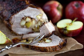 La manzana es el ingrediente tradicionalmente utilizado en la preparación de platos de cerdo