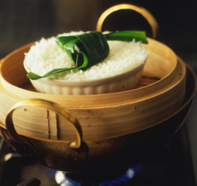 Arroz cocido al vapor al estilo oriental