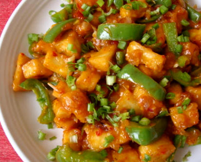 Chiliy paneer, uno de los platos más famosos de la cocina indochina