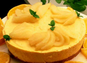 Tarta de peras y naranja