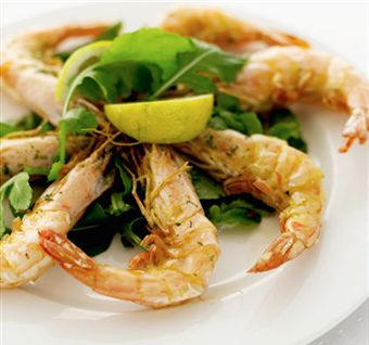 Gambas a la plancha sin pelar