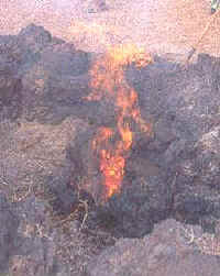 En el Timanfaya (Lanzarote-Islas Canarias), las altas temperaturas superficiales pueden observarse a simple vista