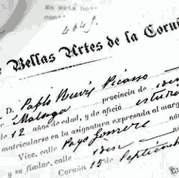 A Coruña - Escuela de Artes y Oficios: calificaciones y expediente de Picasso