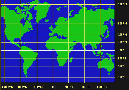 meridianos y paralelos sobre un plano o carta geográfica u oceanográfica