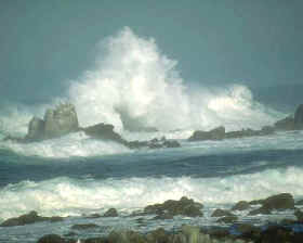 La erosión marina se desarrolla principalmente por el movimiento de las olas