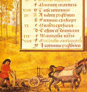 A pesar de las limitaciones de desarrollo técnico en el mundo feudal, se consiguieron algunas mejoras, como el arado de ruedas.