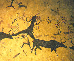 Cueva de Alpera (Albacete), donde unas pinturas expresan una rudimentaria forma de ganadería, con figuras humanas en actitud de alimentar a ciervos