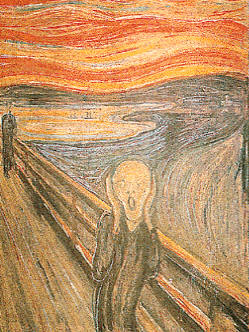 El grito, de Edvard Munch (Galería Nacional de Oslo), el cuadro más famoso de la corriente expresionista.
