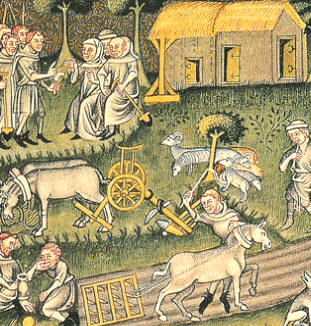 "Ora et labora". Ese precepto de San Benito de Nursia puede verse representado en esta miniatura conservada en la Biblioteca Nacional de París.