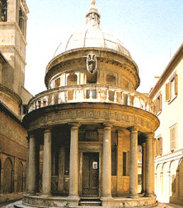 San Pietro in Montorio, una de las primeras muestras de la arquitectura del Cinquecento.