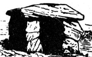 DOLMEN. En el orden cronológico, esta fue una de las segundas grandes construcciones del hombre. Una laja horizontal sobre dos pilastras verticales. 