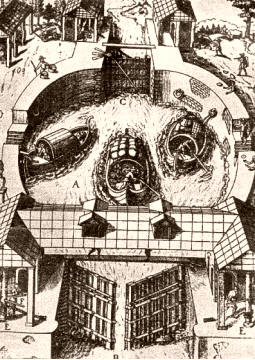 ESCLUSA ANTIGUA. El poder creador del hombre inventa la esclusa. Supera de esta manera, el desnivel de dos sectores de un canal, el cual queda apto para la navegación.