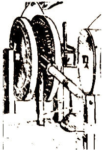 TRANSFORMADOR. Por medio de engranajes, el movimiento alternado es transformado en movimiento rotatorio. Leonardo aclara así el principio del sistema de "biela-manivela".