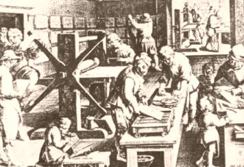 TALLER GRAFICO. Aspecto de los antiguos talleres donde el paciente y prolongado trabajo de grabado sobre planchas metálicas, para las ilustraciones de los textos de la época, reemplazaba la acción de los ácidos.