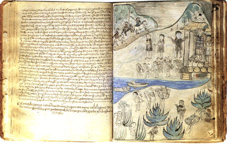 Una página de la Relación de Michoacán (Biblioteca de San Lorenzo de El Escorial, España)
