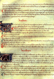 Una hoja del Vers stranys, de Guillem de Cervera, uno de los primeros catalanes que escribieron en provenzal