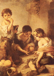Niños mendigos jugando, de Murillo