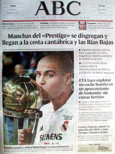 ABC. Año XCIX, Nº 31.782, 4/12/2002, Portada.