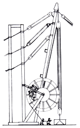 Figura 11. Esquema de una grúa romana, tomado de una escultura en piedra