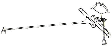 Fig. 21 Uno de los diseños de Leonardo da Vinci: aparato para tallar espejos esféricos de gran diámetro y radio de curvatura