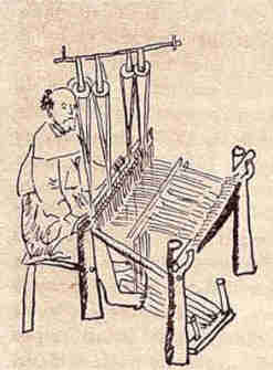 Ilustración de un telar de finales del siglo XVI